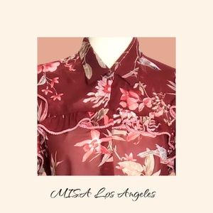 MISA Los Angeles Floral Ruffles Longsleeve Top
